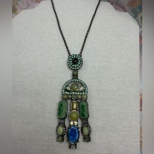 Vintage Gabi Green and Blue Stone Necklace